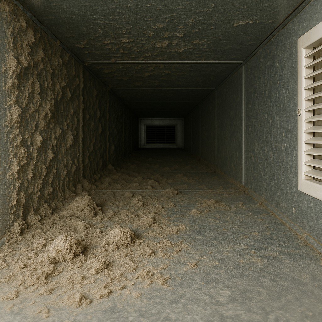 Clean air duct after professional cleaning service